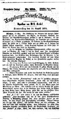 Augsburger neueste Nachrichten Donnerstag 12. August 1875