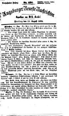 Augsburger neueste Nachrichten Freitag 13. August 1875