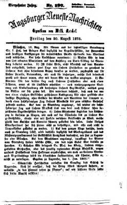 Augsburger neueste Nachrichten Freitag 20. August 1875