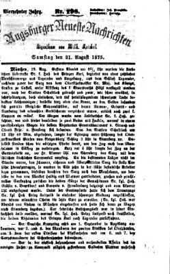 Augsburger neueste Nachrichten Samstag 21. August 1875