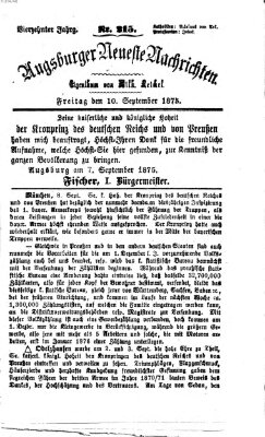 Augsburger neueste Nachrichten Freitag 10. September 1875