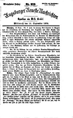 Augsburger neueste Nachrichten Mittwoch 15. September 1875