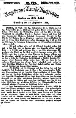 Augsburger neueste Nachrichten Samstag 18. September 1875