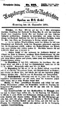 Augsburger neueste Nachrichten Sonntag 19. September 1875