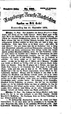 Augsburger neueste Nachrichten Donnerstag 23. September 1875