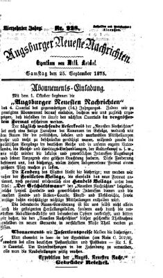 Augsburger neueste Nachrichten Samstag 25. September 1875