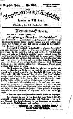 Augsburger neueste Nachrichten Dienstag 28. September 1875