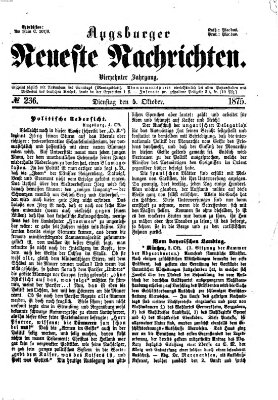 Augsburger neueste Nachrichten Dienstag 5. Oktober 1875