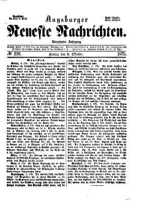 Augsburger neueste Nachrichten Freitag 8. Oktober 1875