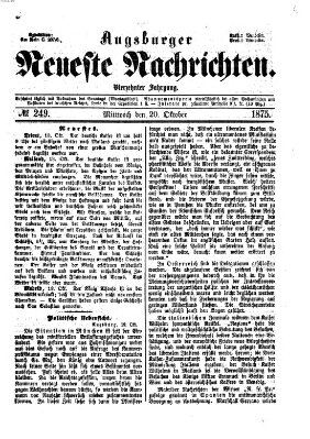 Augsburger neueste Nachrichten Mittwoch 20. Oktober 1875