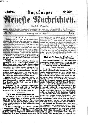 Augsburger neueste Nachrichten Sonntag 24. Oktober 1875