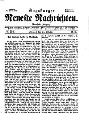 Augsburger neueste Nachrichten Mittwoch 27. Oktober 1875