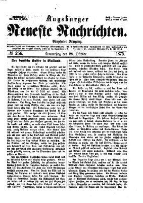 Augsburger neueste Nachrichten Donnerstag 28. Oktober 1875