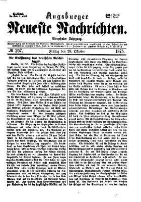 Augsburger neueste Nachrichten Freitag 29. Oktober 1875