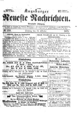 Augsburger neueste Nachrichten Sonntag 31. Oktober 1875