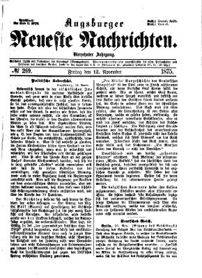 Augsburger neueste Nachrichten Freitag 12. November 1875