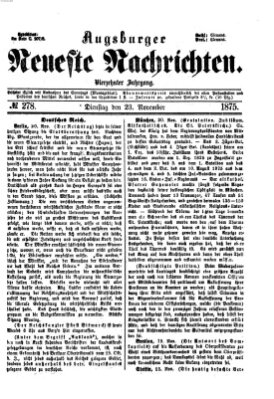 Augsburger neueste Nachrichten Dienstag 23. November 1875