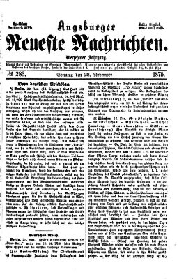 Augsburger neueste Nachrichten Sonntag 28. November 1875