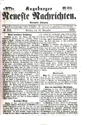 Augsburger neueste Nachrichten Dienstag 30. November 1875