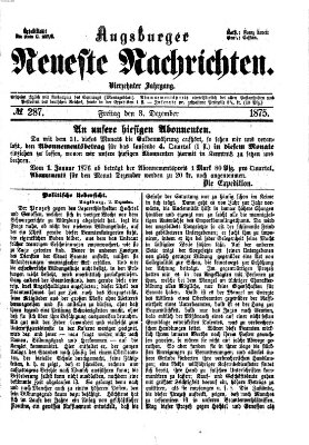 Augsburger neueste Nachrichten Freitag 3. Dezember 1875