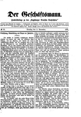 Der Geschäftsmann (Augsburger neueste Nachrichten) Dienstag 2. November 1875