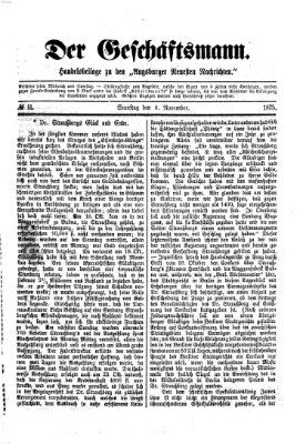 Der Geschäftsmann (Augsburger neueste Nachrichten) Samstag 6. November 1875