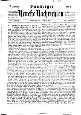 Bamberger neueste Nachrichten Samstag 9. Januar 1875