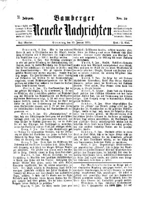 Bamberger neueste Nachrichten Sonntag 10. Januar 1875