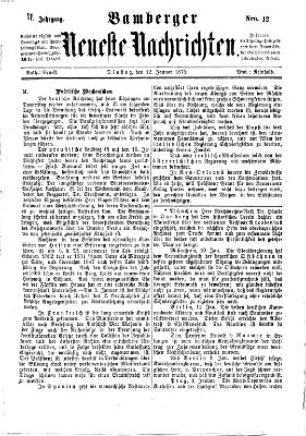 Bamberger neueste Nachrichten Dienstag 12. Januar 1875