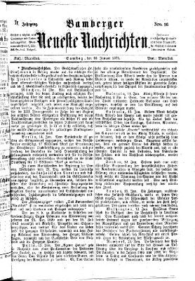 Bamberger neueste Nachrichten Samstag 16. Januar 1875