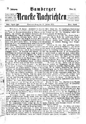 Bamberger neueste Nachrichten Donnerstag 21. Januar 1875