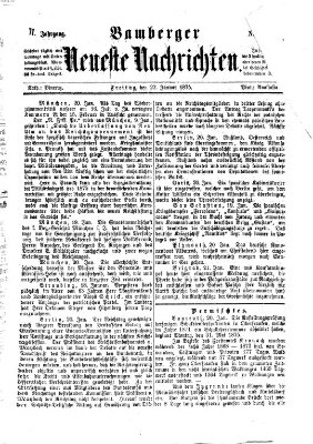 Bamberger neueste Nachrichten Freitag 22. Januar 1875