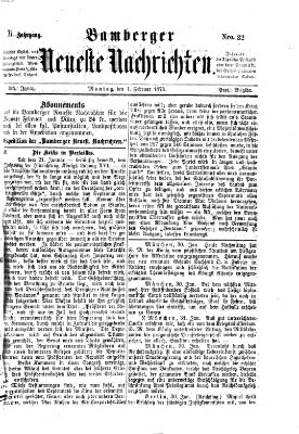 Bamberger neueste Nachrichten Montag 1. Februar 1875