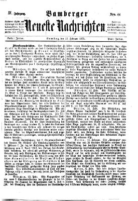 Bamberger neueste Nachrichten Samstag 13. Februar 1875