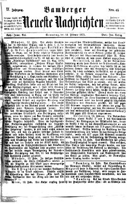 Bamberger neueste Nachrichten Sonntag 14. Februar 1875