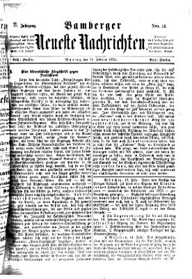 Bamberger neueste Nachrichten Montag 15. Februar 1875