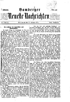 Bamberger neueste Nachrichten Mittwoch 17. Februar 1875