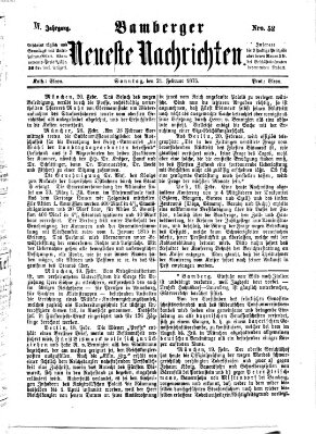 Bamberger neueste Nachrichten Sonntag 21. Februar 1875