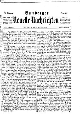 Bamberger neueste Nachrichten Mittwoch 24. Februar 1875