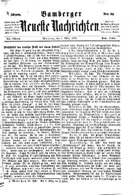 Bamberger neueste Nachrichten Montag 1. März 1875