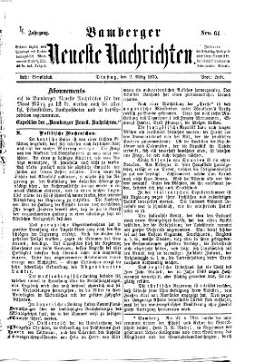 Bamberger neueste Nachrichten Dienstag 2. März 1875