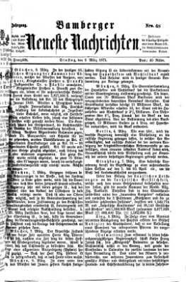 Bamberger neueste Nachrichten Dienstag 9. März 1875