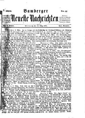 Bamberger neueste Nachrichten Mittwoch 10. März 1875