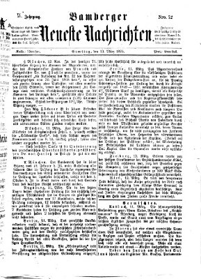 Bamberger neueste Nachrichten Samstag 13. März 1875