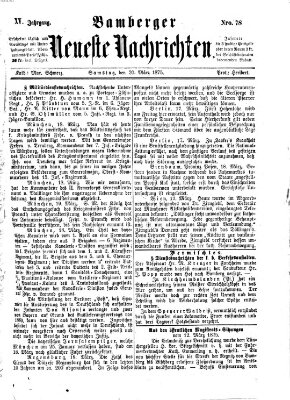 Bamberger neueste Nachrichten Samstag 20. März 1875