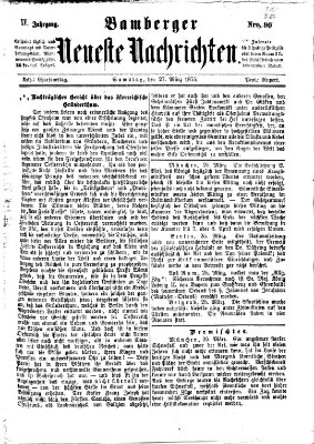 Bamberger neueste Nachrichten Samstag 27. März 1875