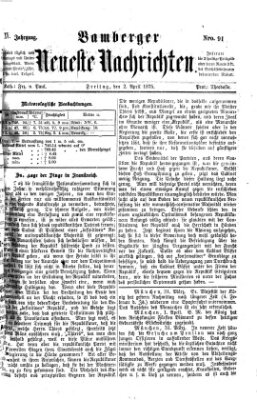 Bamberger neueste Nachrichten Freitag 2. April 1875