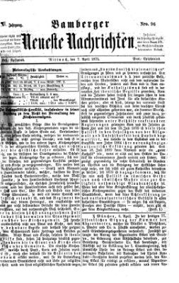 Bamberger neueste Nachrichten Mittwoch 7. April 1875