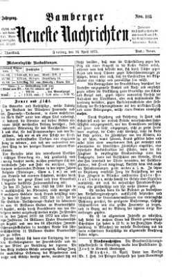 Bamberger neueste Nachrichten Freitag 16. April 1875