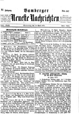 Bamberger neueste Nachrichten Sonntag 18. April 1875